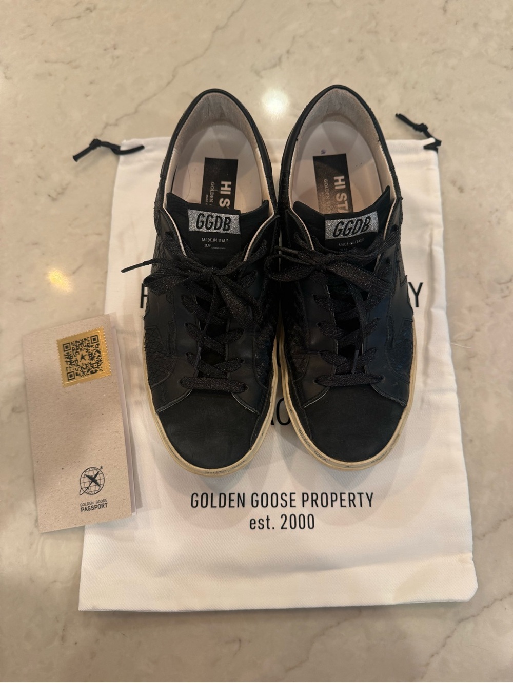Golden Goose Black Hi Star Low-Top Sneakers for women